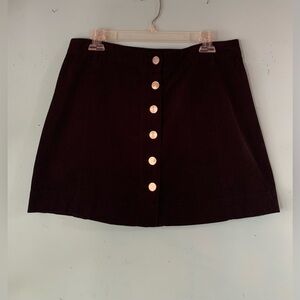Copper Key corduroy button down mini skirt, size L.